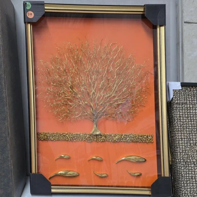 Roots of Elegance – Golden Tree of Life Wall Frame